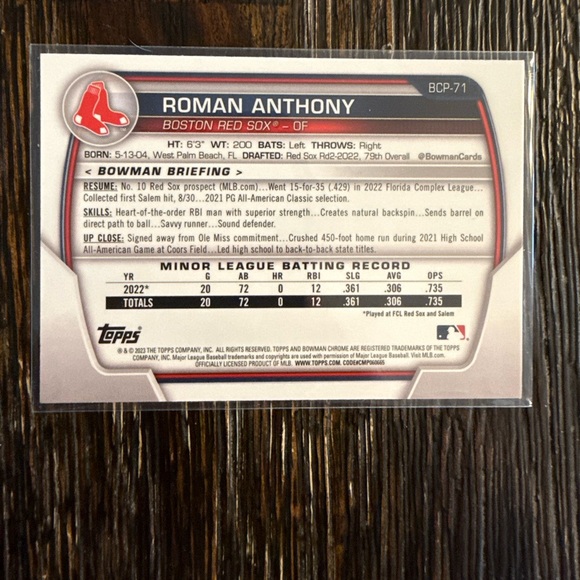 Roman Anthony Rookie card - Picture 2 of 2